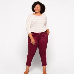 Market & Spruce Rosabel Skinny Pant Burgundy Stitch Fix 16W
